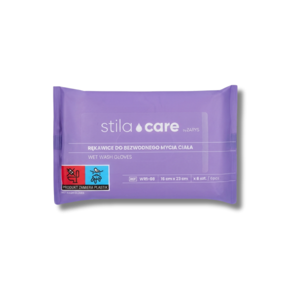 Мокри ръкавици за безводно почистване на тялото Stila Care – 8 бр